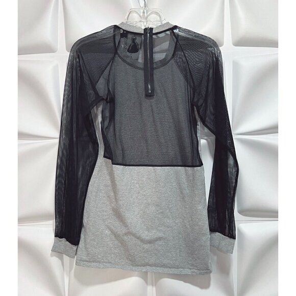 Twelve by Twelve Los Angeles Womens Top Blouse Sheer Mesh Black Gray Sz XS - Picture 5 of 7